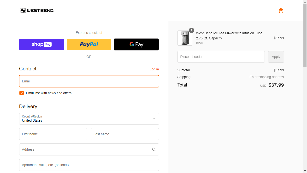 How to apply West Bend coupon code